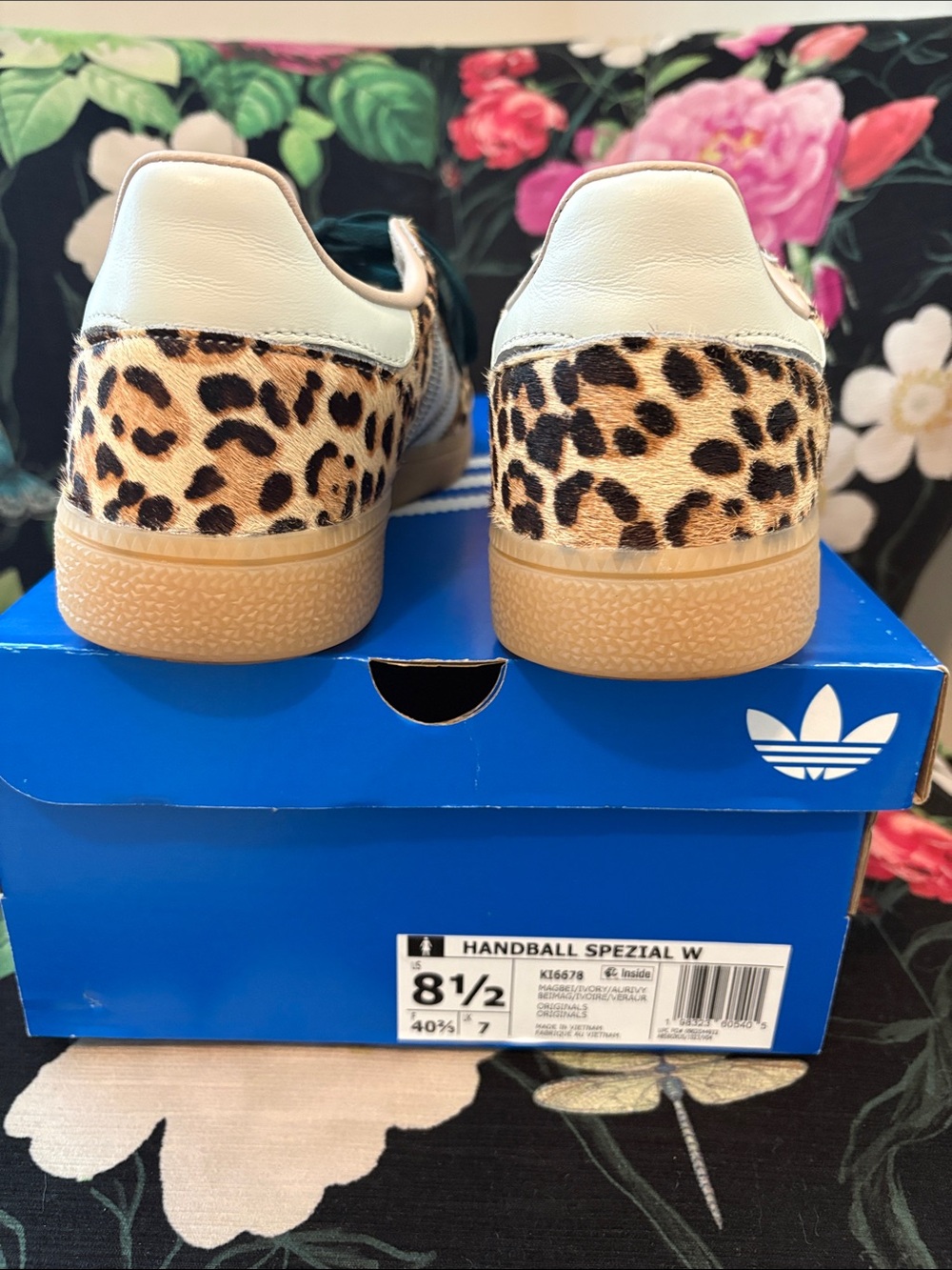 adidas Leopard Print Campus Sneakers in Tan, Black & White - Picture 3 of 13